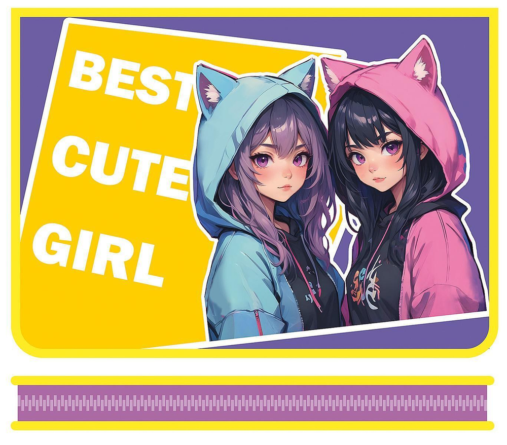 Папка д/тетрадей А4 молния вокруг, печать на пластике 325/230/25 "Лучшие подружки 2025" (Пчелка)