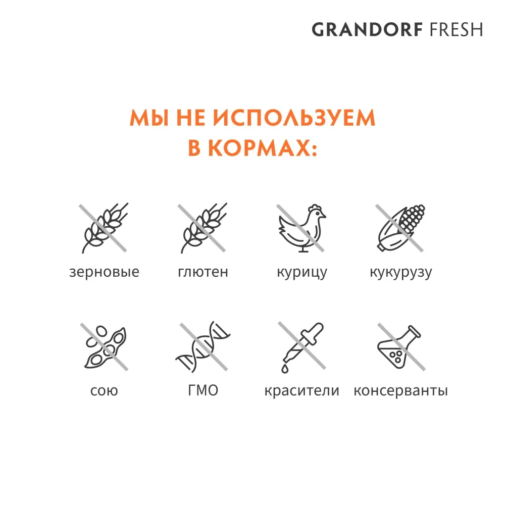 Сухой корм GRANDORF Fresh Cat STERILISED Duck&Sweet Potato для стерилизованных кошек из свежего мяса утки с бататом