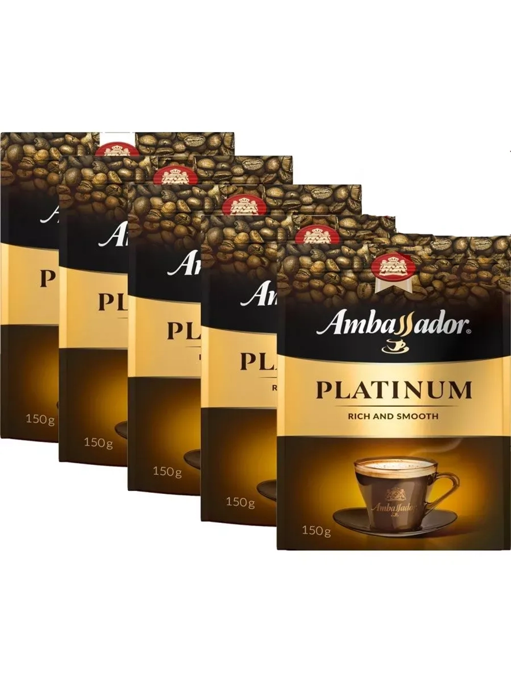 Кофе растворимый Амбассадор PLATINUM 5 шт по 150 г