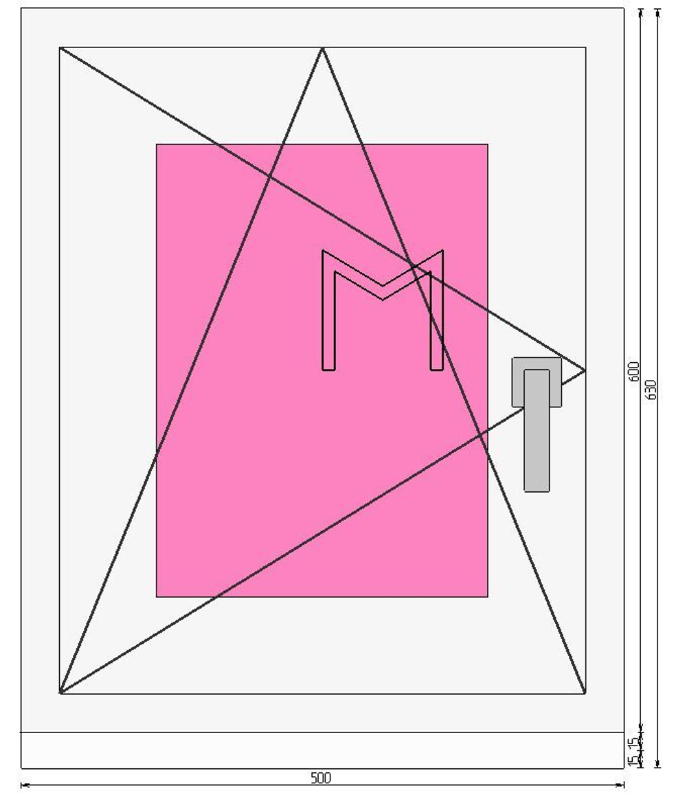 Пластиковое окно 600 х 500 ТермА Эко с поворотно - откидной створкой + Москитная сетка