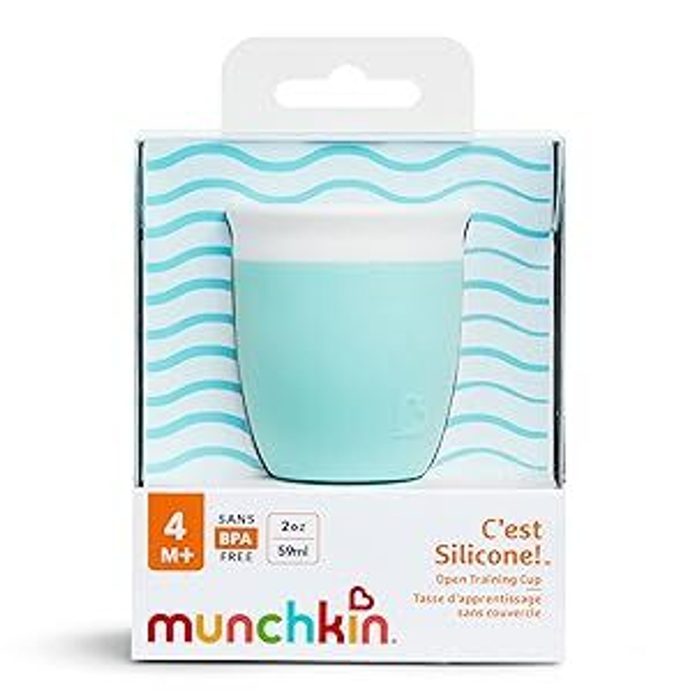 MUNCHKIN Чашка-поильник C`est Silicone! 118 мл. с трубочкой силикон, ментол 90054