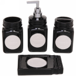 Набор для ванной из 4-х предметов керамический «Кантри» черный