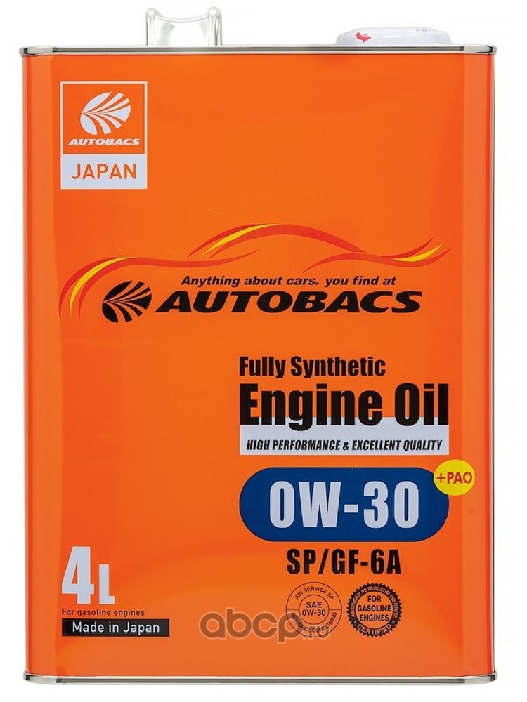 AUTOBACS Engine Oil 0W-30 SP / GF-6A Масло моторное синтетическое