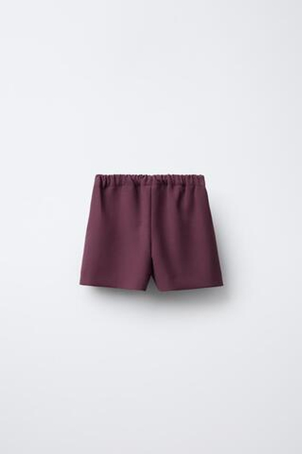 ZARA ЮБКА-ШОРТЫ С БАНТОМ, БУРГУНДИ