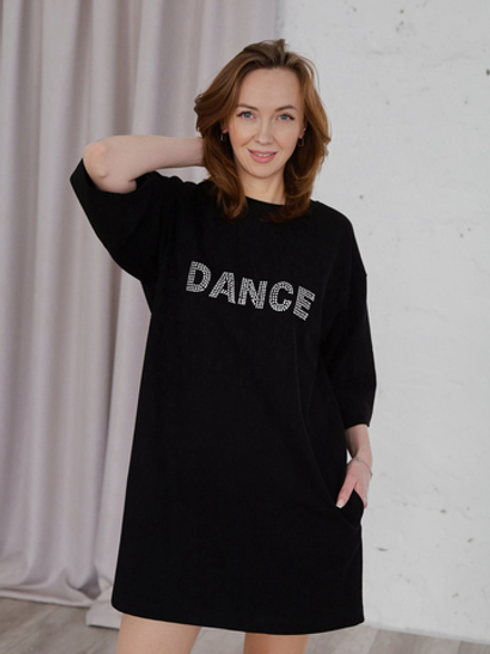 Платье-футболка Dance, черное