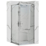 Душ ограждение Loranto NEO 100x100x190 прозрач стекло 5 мм,серебро, без поддона   822116