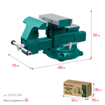 KRAFTOOL Reversible 200 мм, расход 368 мм, Слесарные тиски (32705-200)