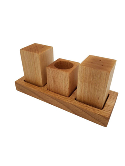 Набор для специй из бука "Рустик", 3 предмета, PPwood