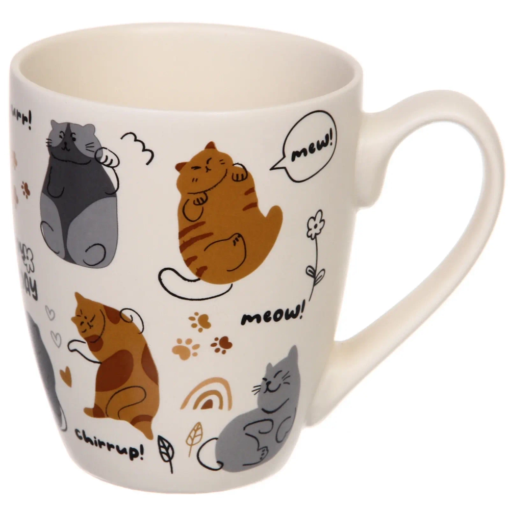 Кружка керамическая 350мл «Славные котики», микс 4рисунка