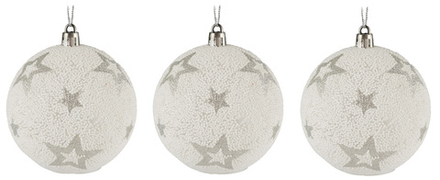 Набор шаров 3шт 8см белый светящийся, SYPMQB-0323090