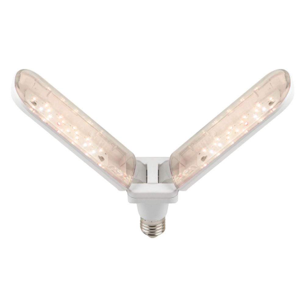 Фитолампа для растений светодиодная ЭРА GREEN LINE ФИТО-20W-PFR-E27-GR 2-х лепестковая полного спектра 20 Вт Е27 | Фитолампы Е27