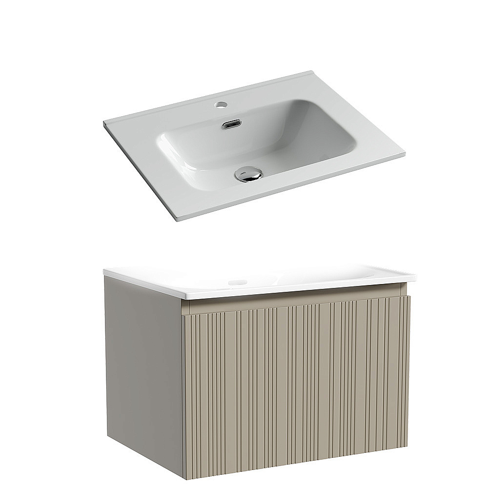 Тумба с раковиной Sancos CODE CD60GP/CN7001 60 серая платина