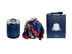nan Свеча большая Navy&Silver Cote Noire Синий