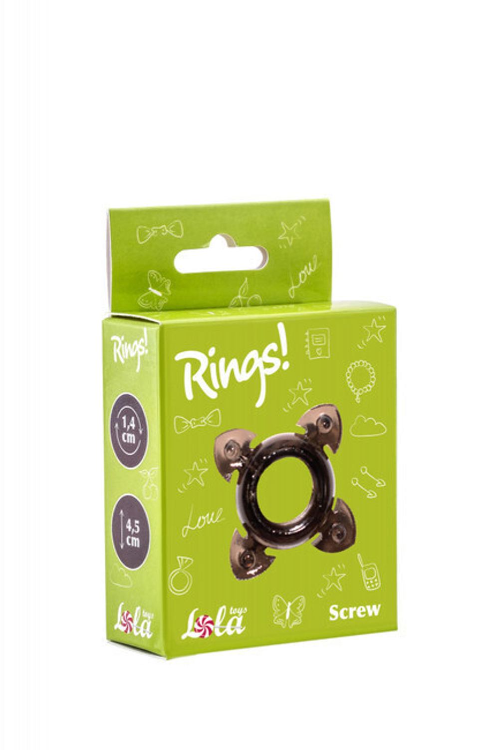 Эрекционное кольцо Rings Screw black (Цвет: черный)