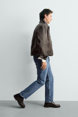 ZARA ДЖИНСЫ STRAIGHT ДЛИНОЙ ДО ЩИКОЛОТКИ, СИНИЙ