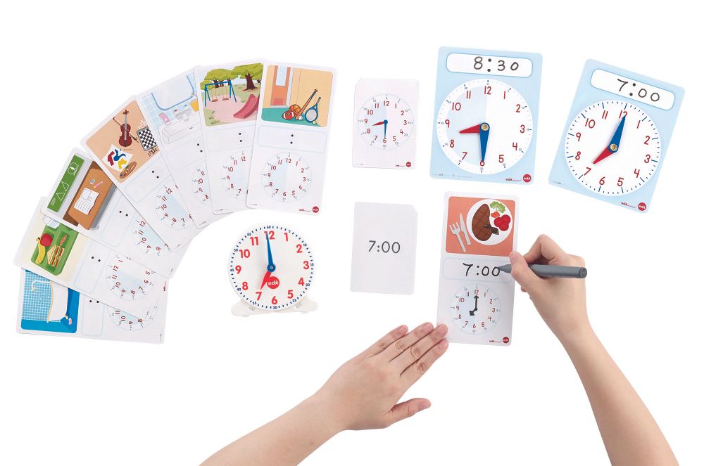 Часы демонстрационные (12-ти часовой формат). Набор с карточками