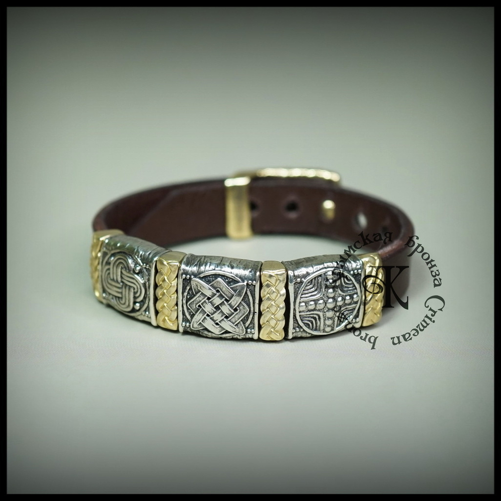 Браслет кожаный "Звезда Руси"