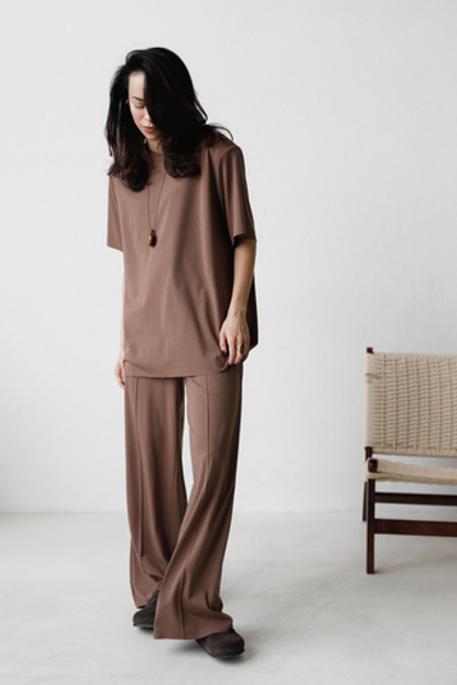 Брюки палаццо джерси (бежевый)