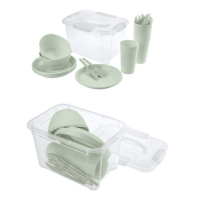 Комплект (набор) для пикника optimum, 27 предметов на 6 персон (зеленый флэк)