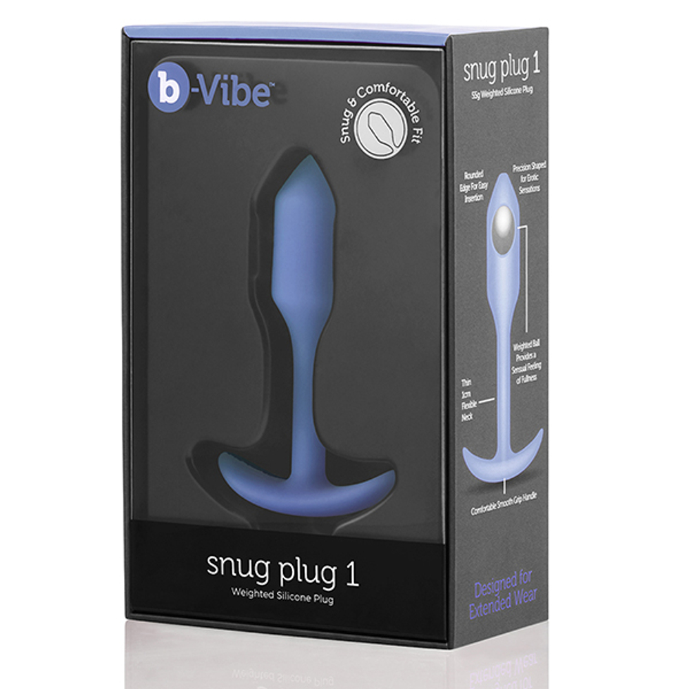 Анальная пробка для ношения цвета сирень 9,6см b-Vibe Snug Plug 1 BV-007-VLT