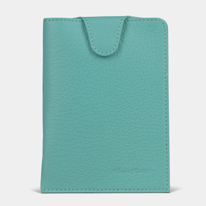 Обложка-кармашек для паспорта London из кожи теленка, цвета тиффани