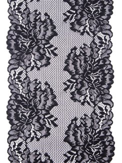 60 Кружево эластичное 18,5 см, Италия, черный 170