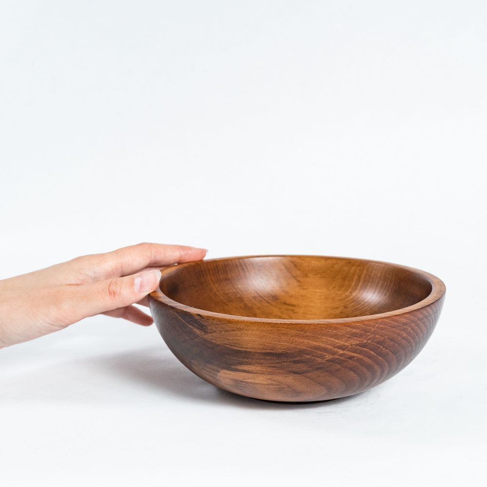 Деревянная глубокая тарелка из сибирского кедра 190 мм. T157