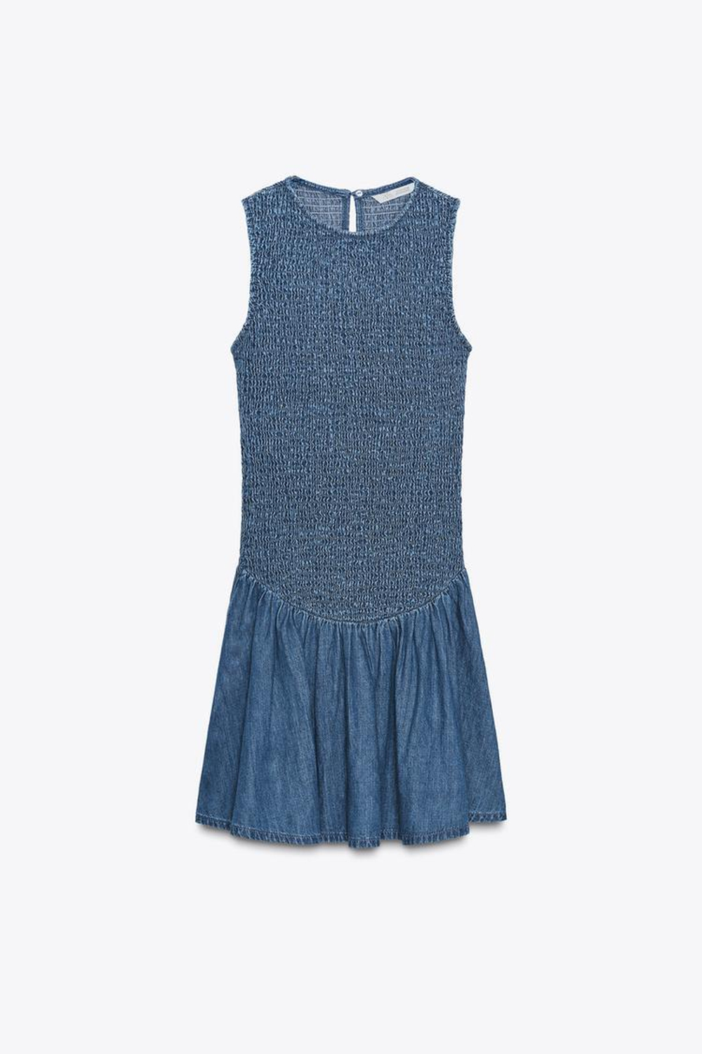 ZARA КОРОТКОЕ ПЛАТЬЕ В РУБЧИК, СИНИЙ