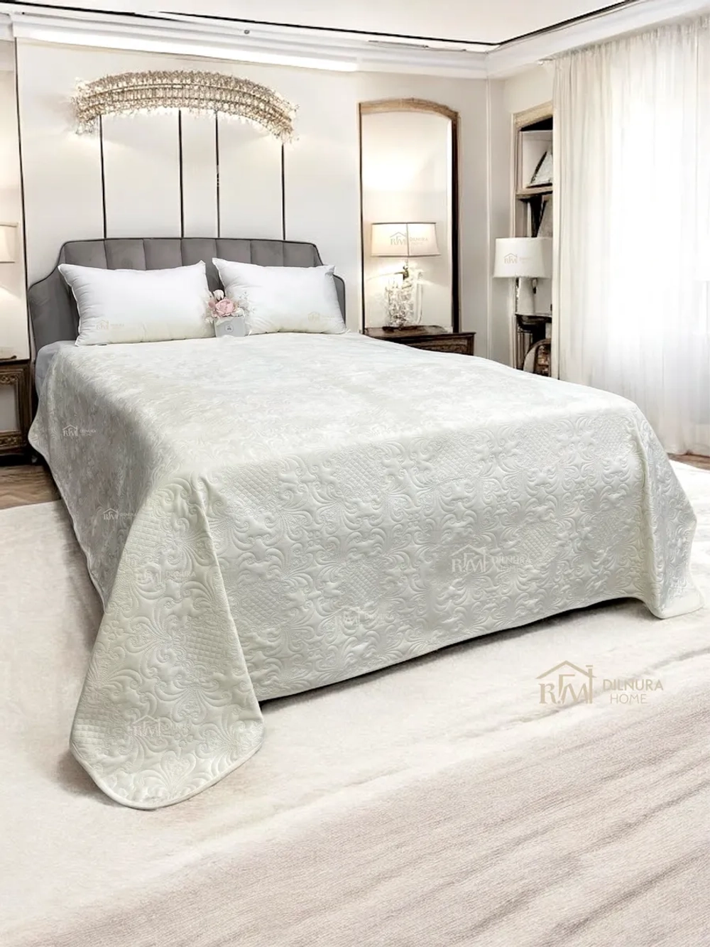 Покрывало 220х240 стеганое для кровати и дивана