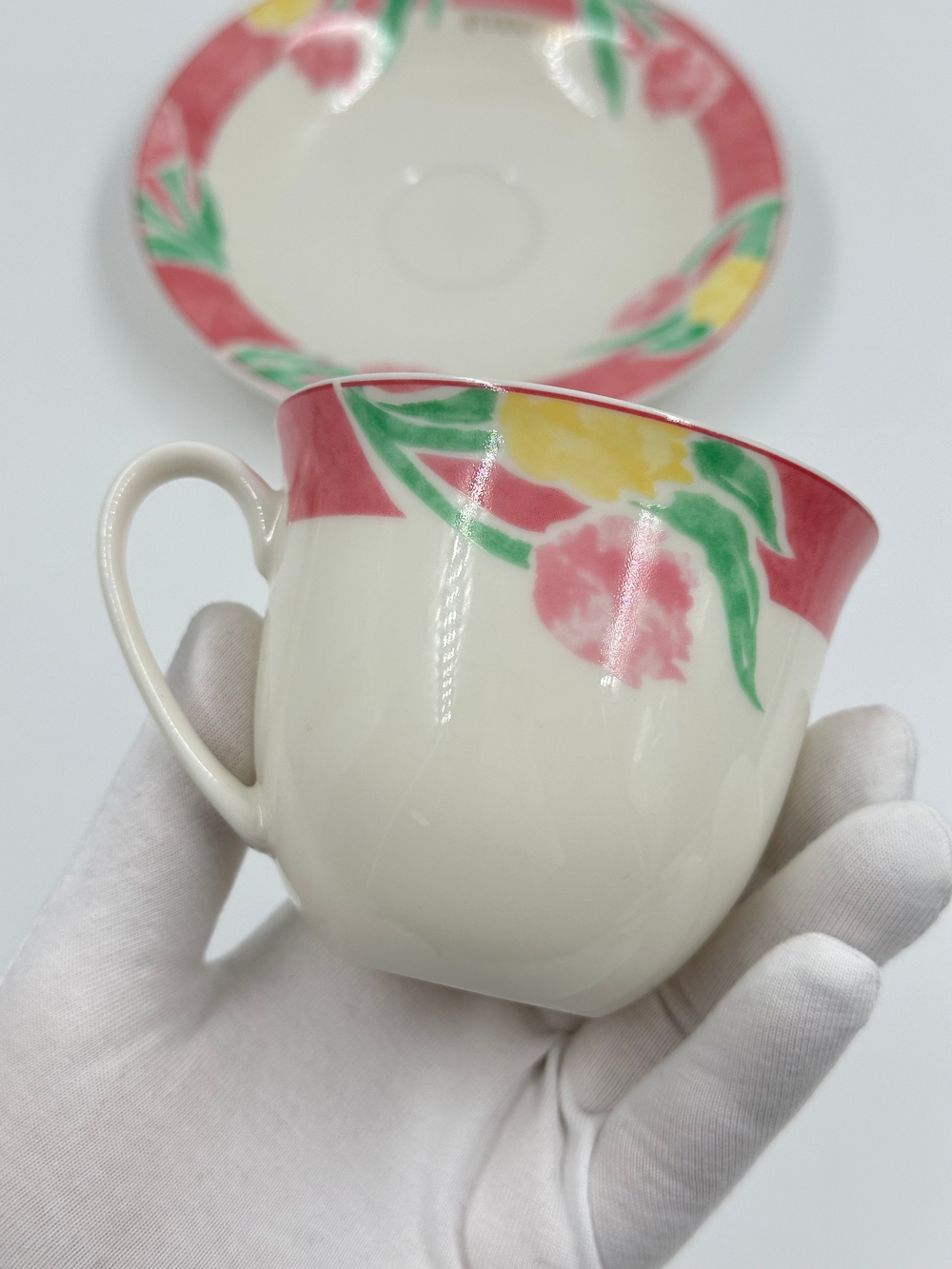 Чайная пара с розовой каймой Givenchy by Yamaka