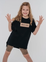 Летний костюм для девочки футболка и велосипедки