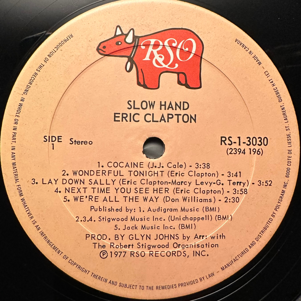 Eric Clapton - Slowhand (Канада 1977г.)
