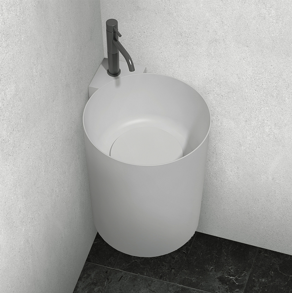 Раковина Abber Stein 42 AS2625 угловая Белая матовая