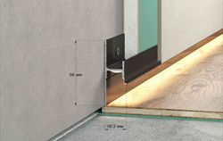 Теневой плинтус усиленный Strong черный матовый, 3000x15x58 мм