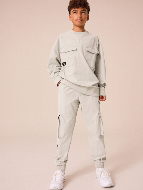 Брюки карго для мальчика Next B04-289, Светло-серый