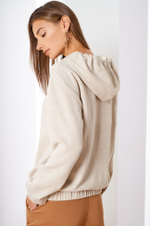 22380 Джемпер женский (серо-бежевый принт)