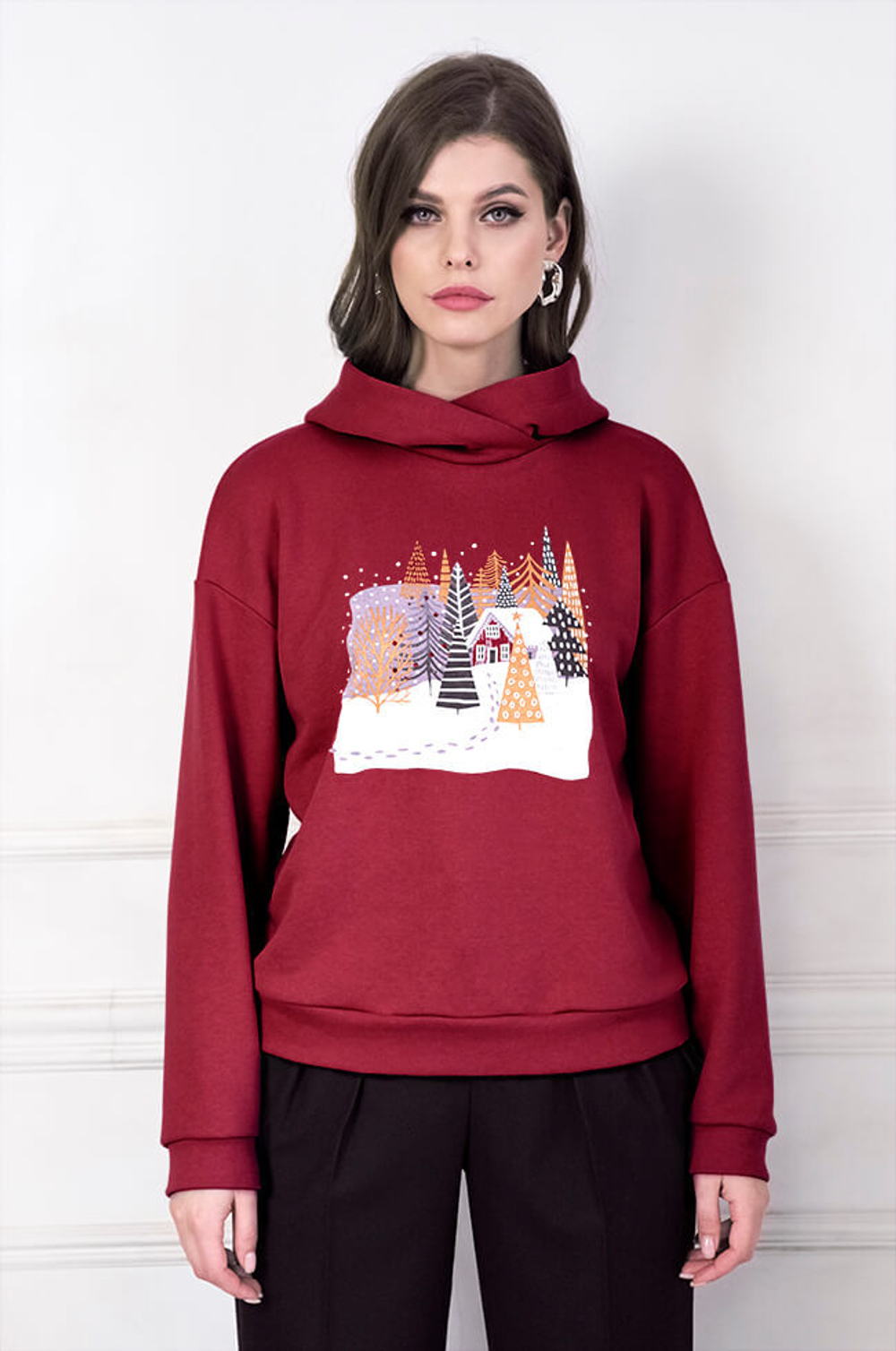 22447 Джемпер женский (бордовый)