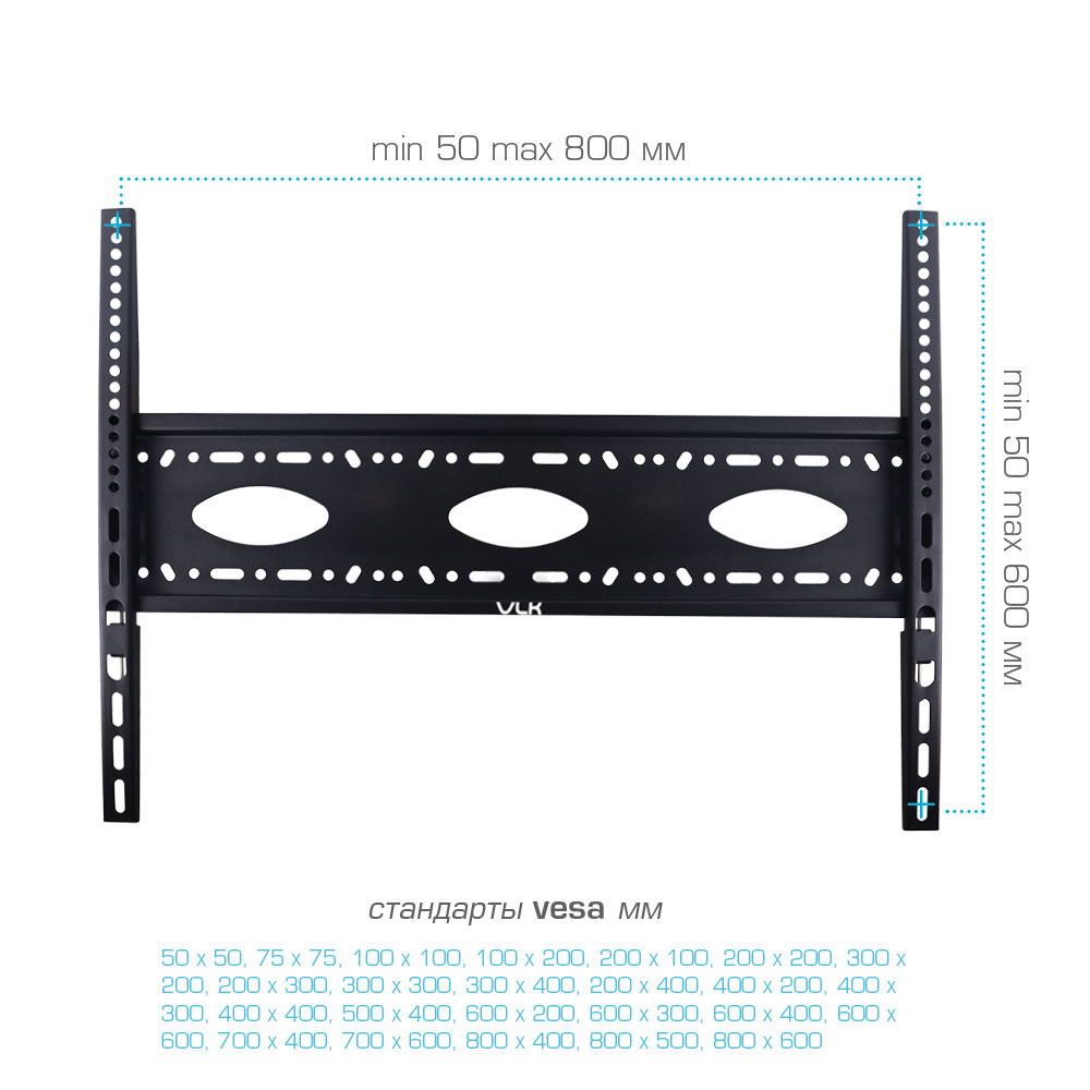 VLK TRENTO-43 black кронштейн настенный для ТВ 42"-100"