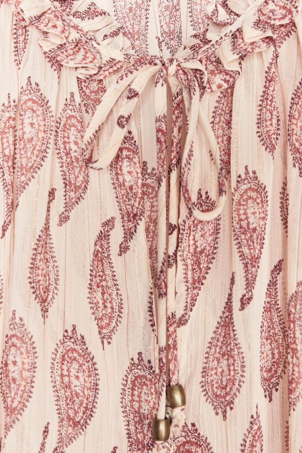 ZARA РУБАШКА С ПРИНТОМ И МЕТАЛЛИЗИРОВАННОЙ НИТЬЮ, РАЗНОЦВЕТНЫЙ