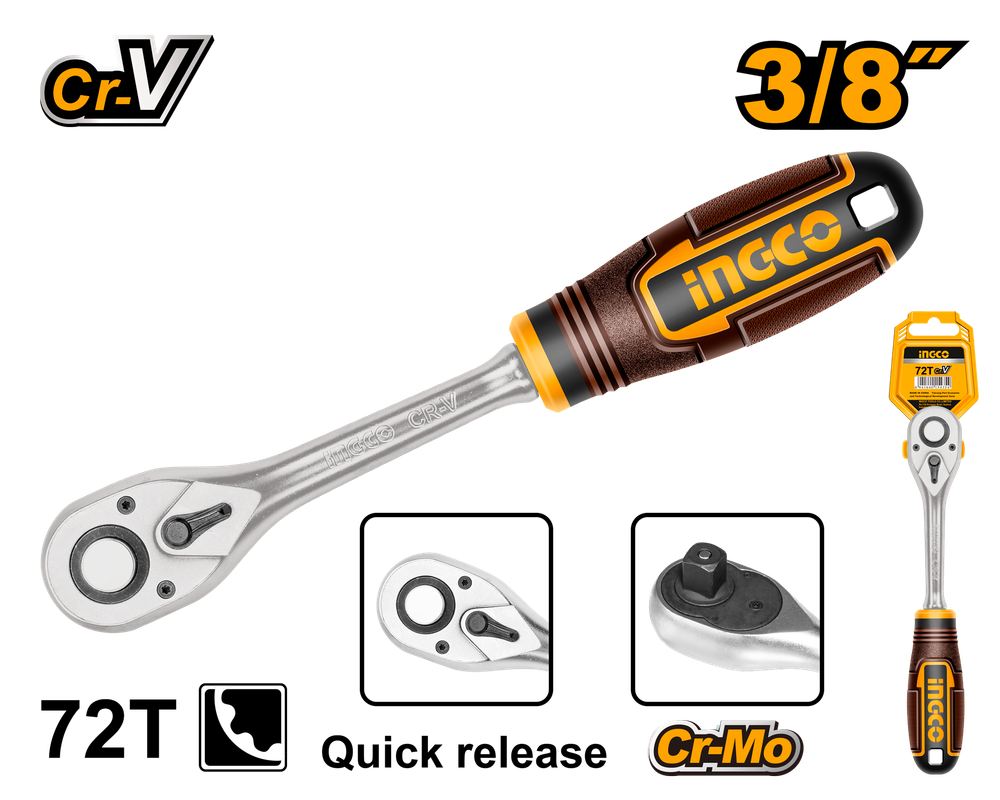 Ключ трещоточный 3/8"  INDUSTRIAL