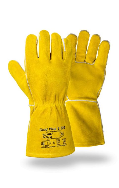 Перчатки GOLD PLUS (Голд Плюс) из спилка КРС с крагами, арт. 8.529