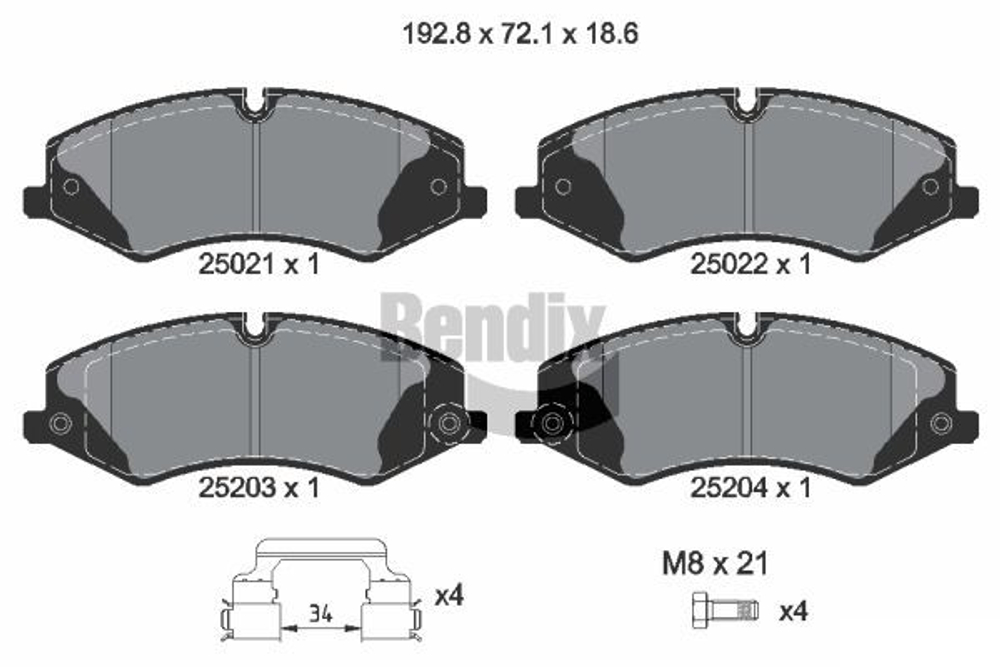 BENDIX Braking - BPD1334-BEN - Brake Pad Set, disc brake