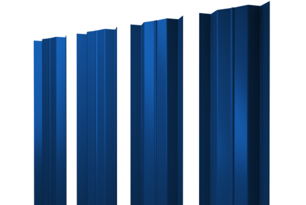 Штакетник М-образный В с прямым резом 0,5 PE RAL 5005 сигнальный синий