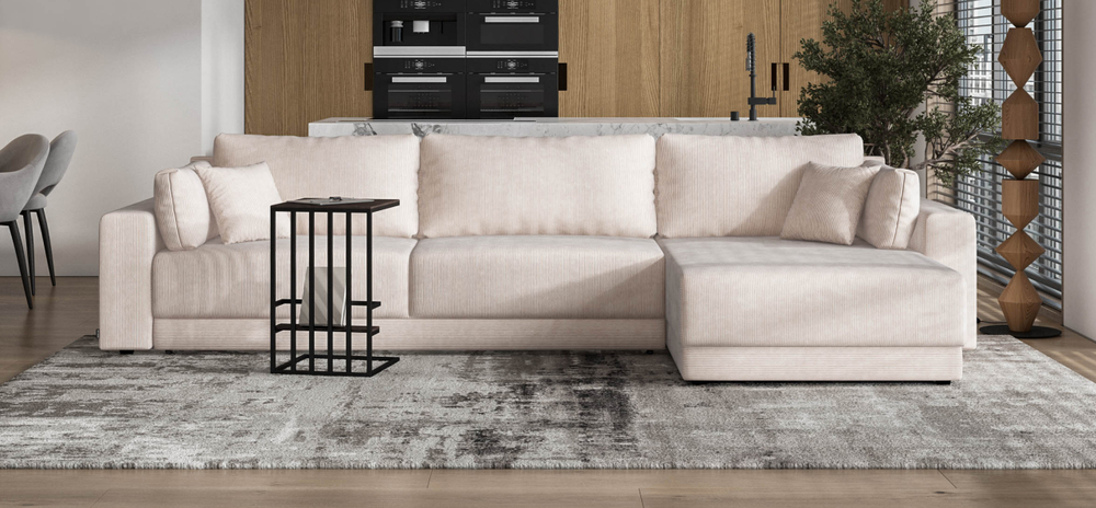 Угловой диван Босс Прайм Макс Вельвет Корд бежевый