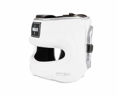 Шлем для единоборств с бампером Clinch Face Guard бело-серебристый C149