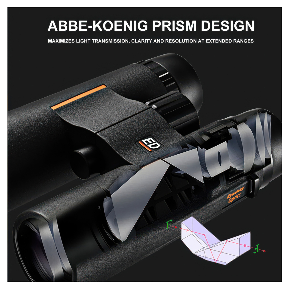 Бинокль Eyeskey Zenith - 10x42 — технология Flat Field для ровного изображения по всему полю зрения