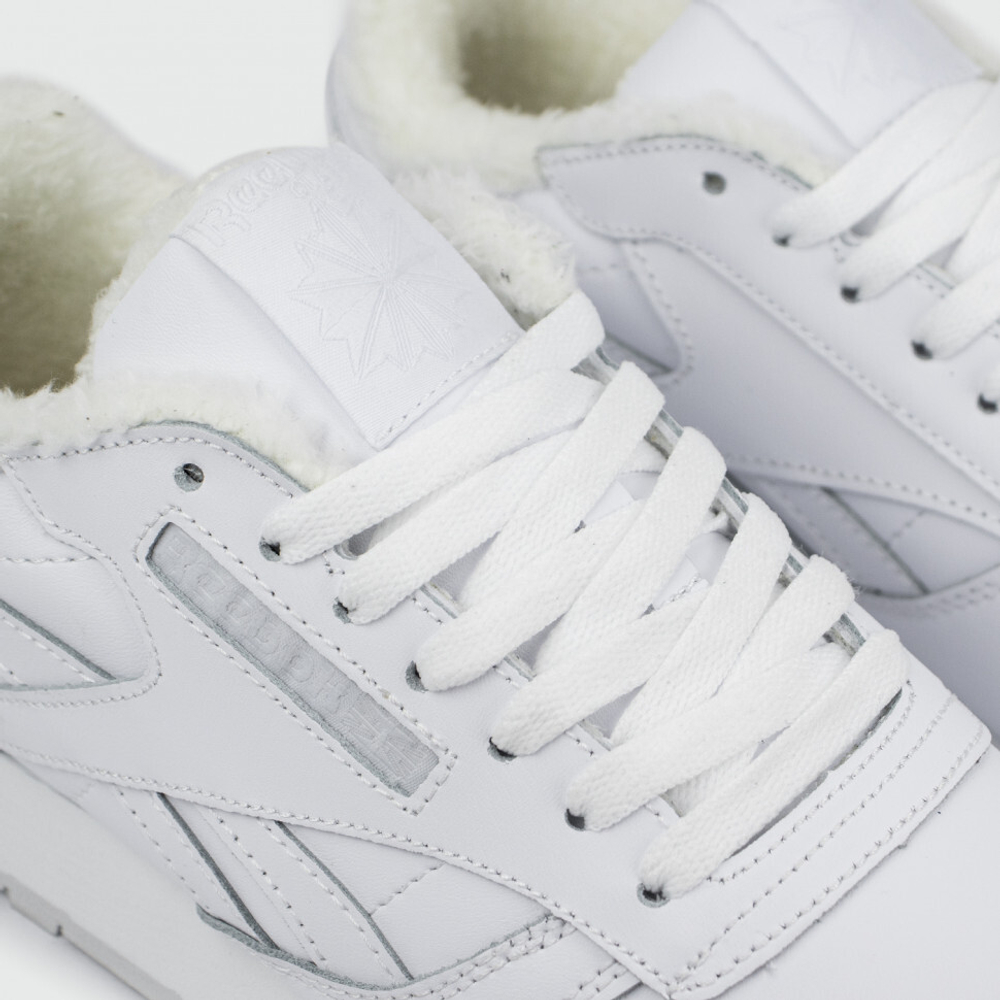 кроссовки Reebok Classic Leather Triple White Winter