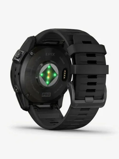 Смарт-часы GARMIN Epix PRO (Gen 2) Sapphire Edition 51 мм, титановый угольно-серый, DLC, черный силиконовый ремешок