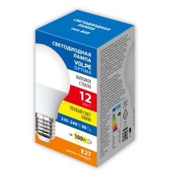 LED-A60-12W-3000K-E27-FR-SLS Лампа светодиодная. Форма A. матовая. Теплый белый свет 3000K. ТМ Volpe