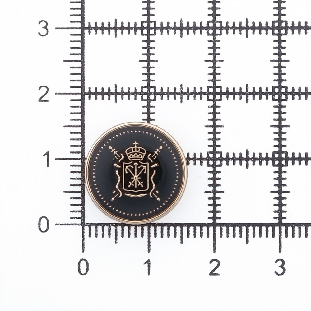 Пуговицы металл на ножке 24L=15 мм, Герб (Black/G (черный/золото)), ME-657, 36 шт